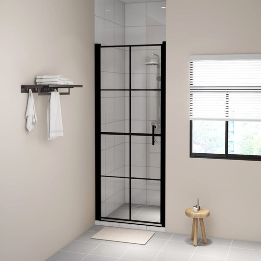 Berkfield Shower Doors Tempered Glass 81x195 cm Black