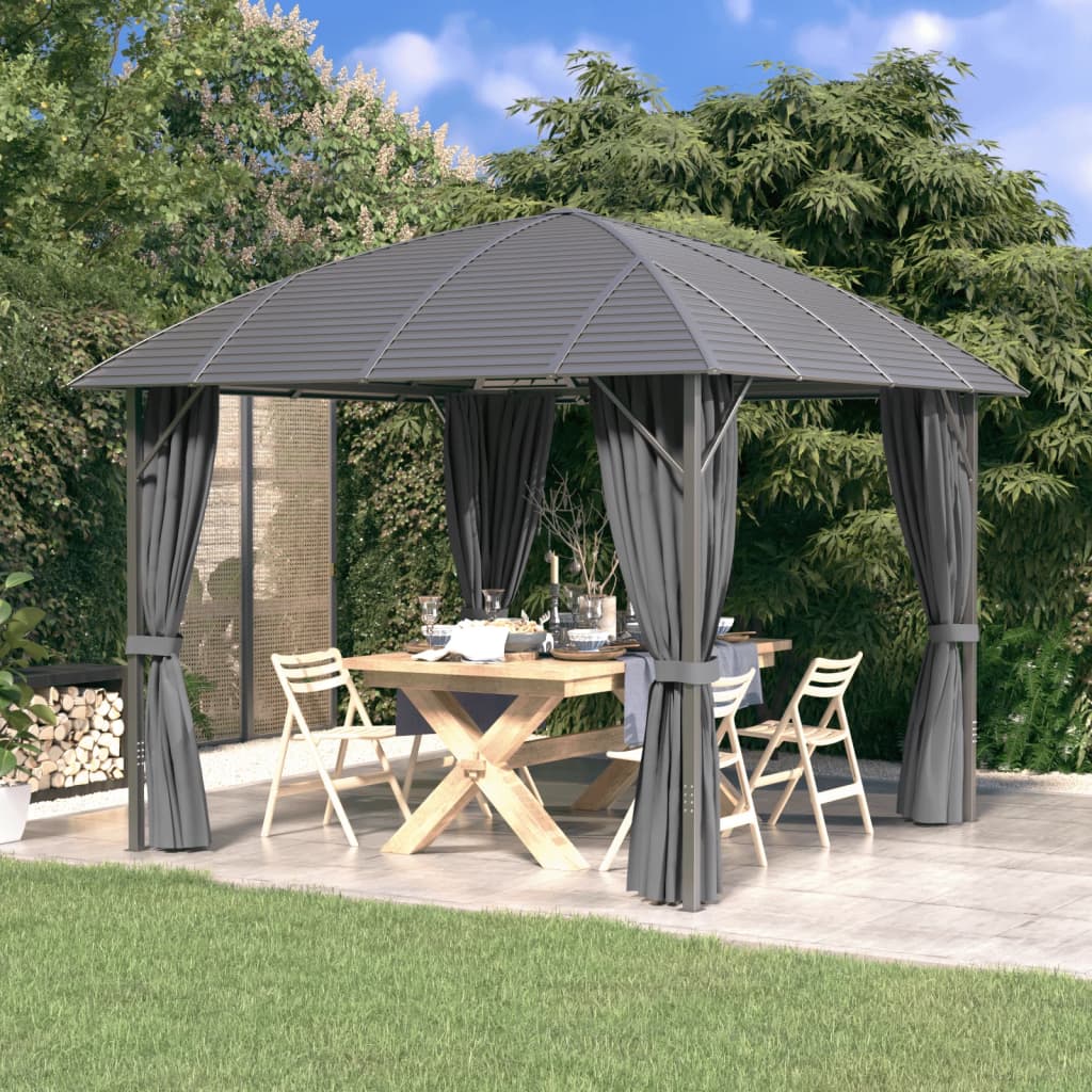 Berkfield Gazebo with Sidewalls&Arch Roof 3x3 m Anthracite