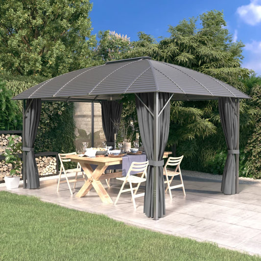 Berkfield Gazebo with Sidewalls&Arch Roof 3x4 m Anthracite