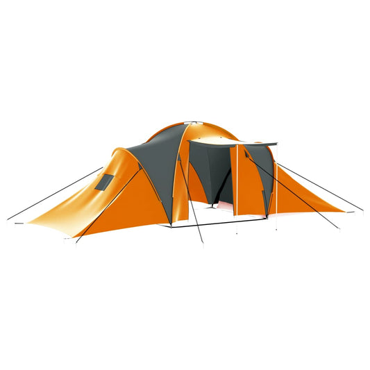 Berkfield Camping Tent 9 Persons Fabric Grey and Orange