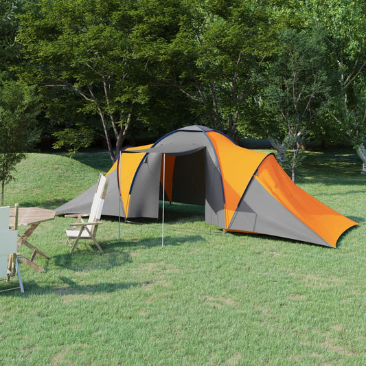 Berkfield Camping Tent 6 Persons Grey and Orange