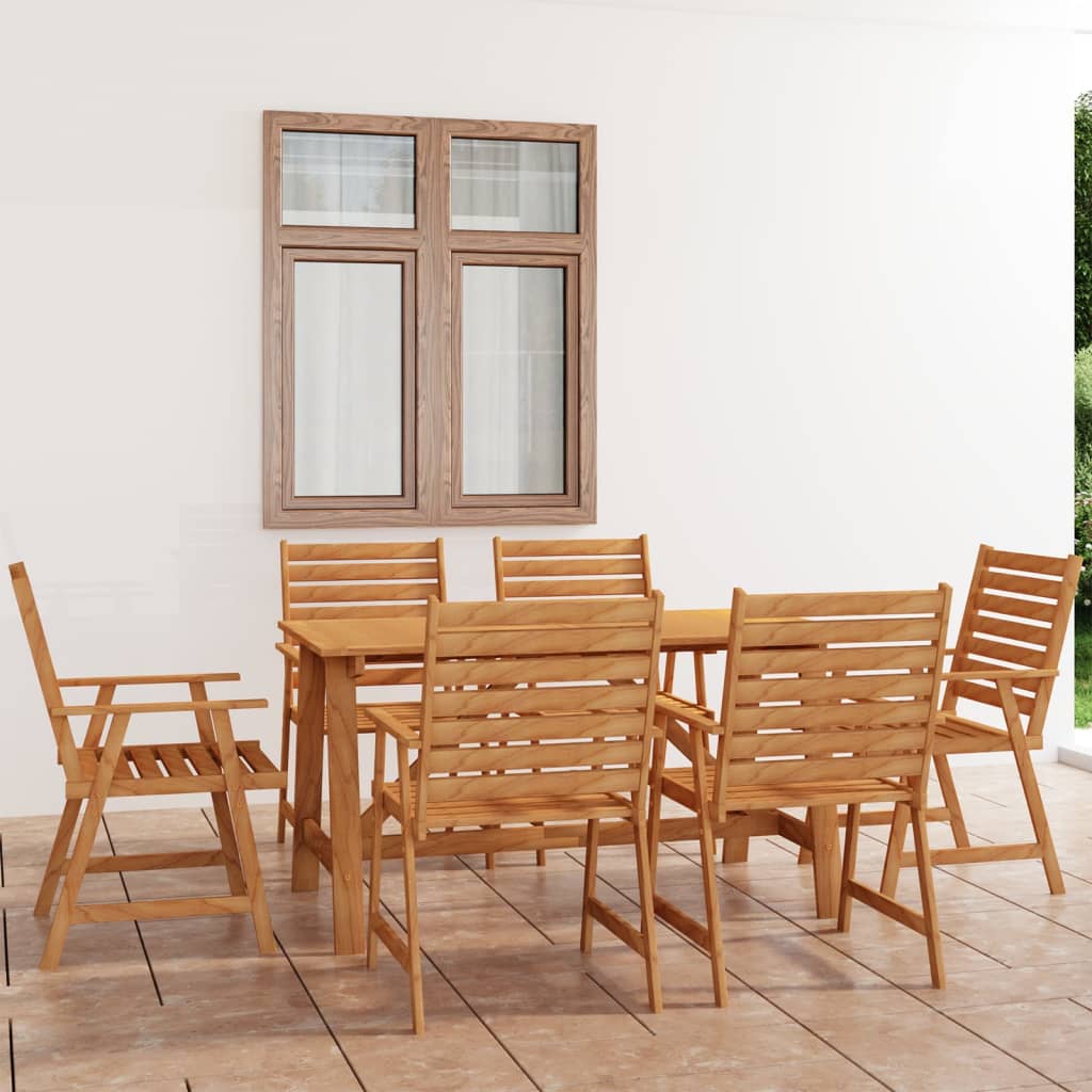 Berkfield 7 Piece Garden Dining Set Solid Acacia Wood
