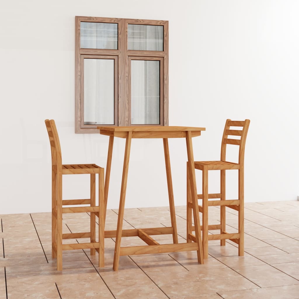 Berkfield 3 Piece Outdoor Bar Set Solid Acacia Wood