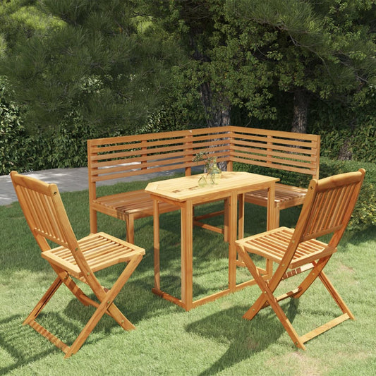 Berkfield 4 Piece Bistro Set Solid Acacia Wood