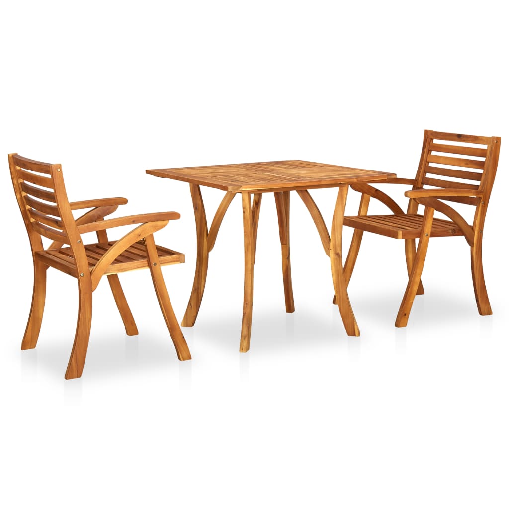 Berkfield 3 Piece Garden Dining Set Solid Acacia Wood