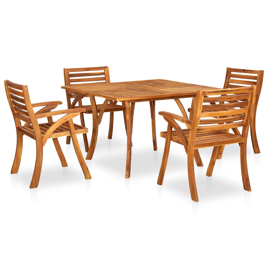 Berkfield 5 Piece Garden Dining Set Solid Acacia Wood