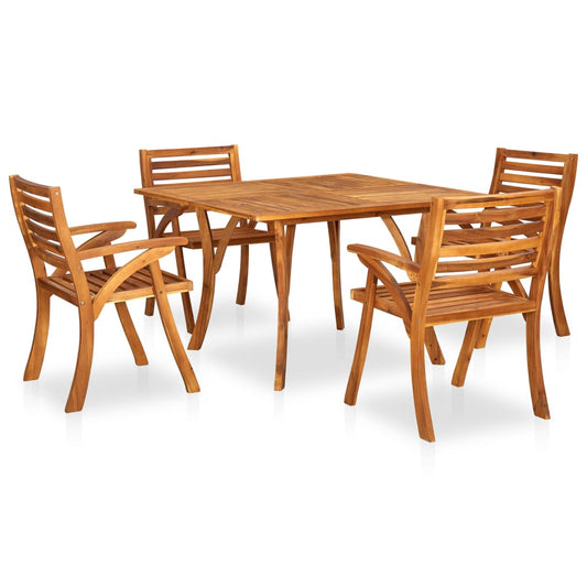 Berkfield 5 Piece Garden Dining Set Solid Acacia Wood