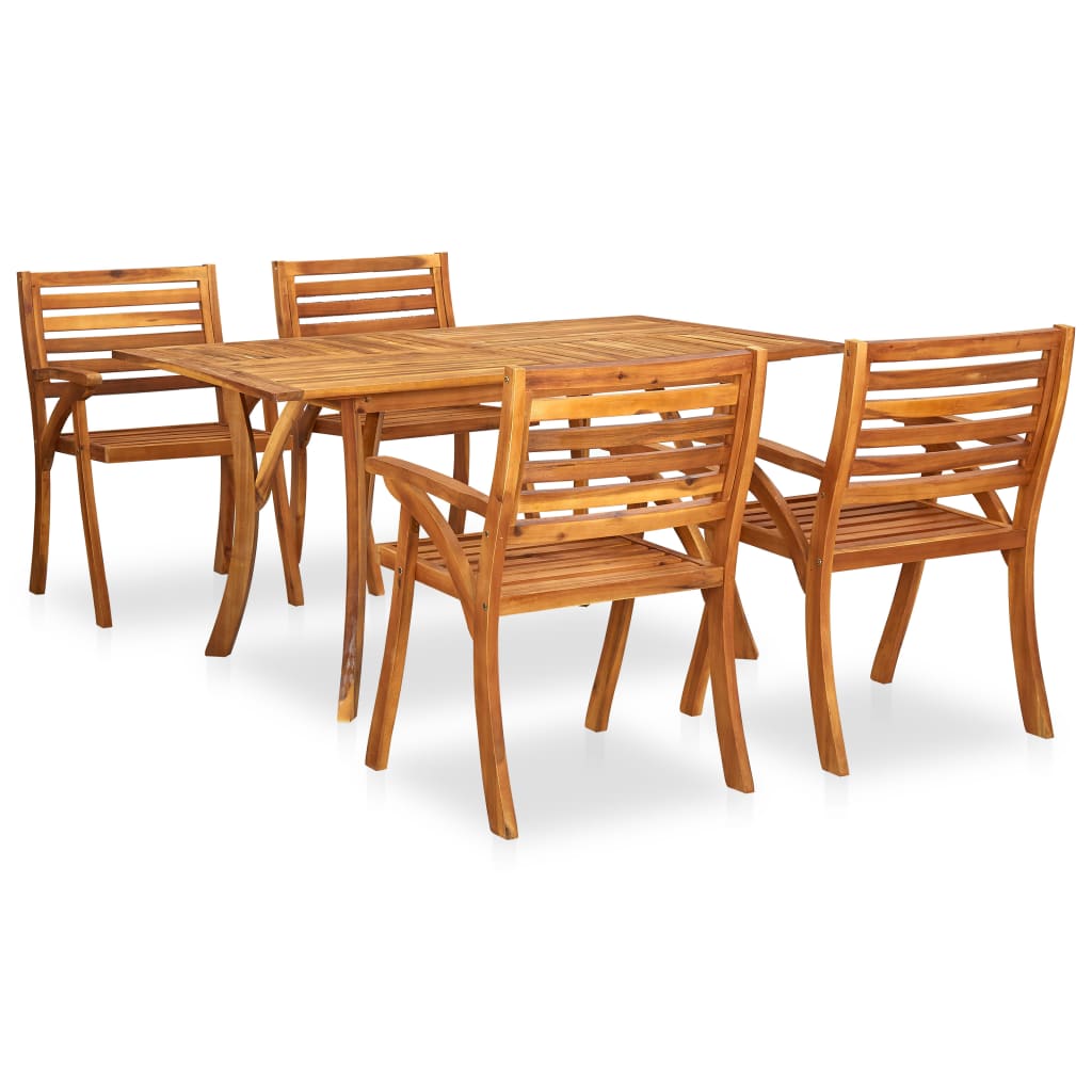 Berkfield 5 Piece Garden Dining Set Solid Acacia Wood