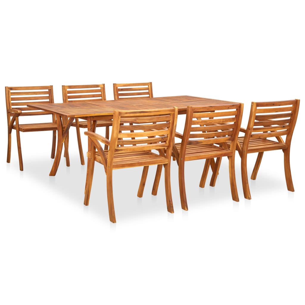 Berkfield 7 Piece Garden Dining Set Solid Acacia Wood