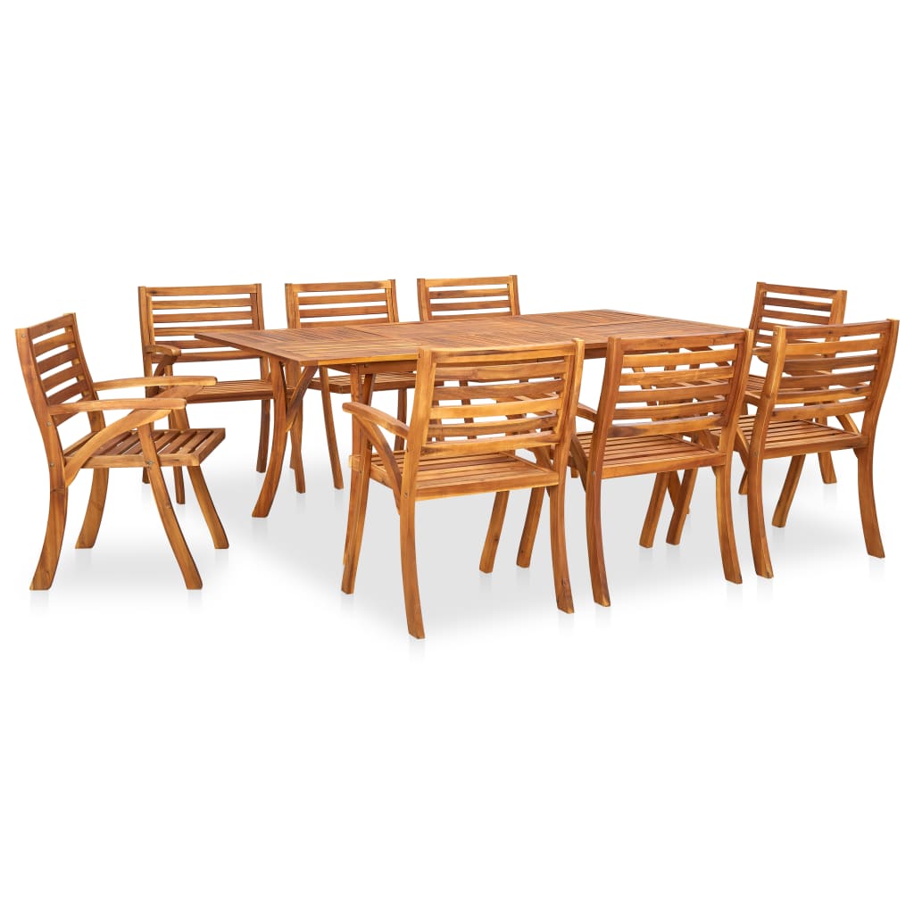 Berkfield 9 Piece Garden Dining Set Solid Acacia Wood