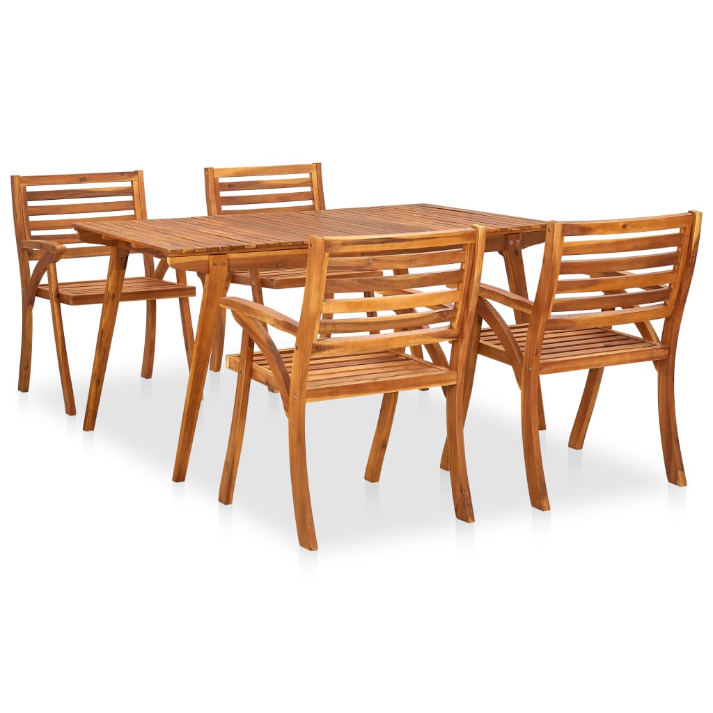 Berkfield 5 Piece Garden Dining Set Solid Acacia Wood