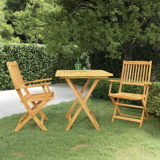 Berkfield 3 Piece Folding Garden Dining Set Solid Acacia Wood