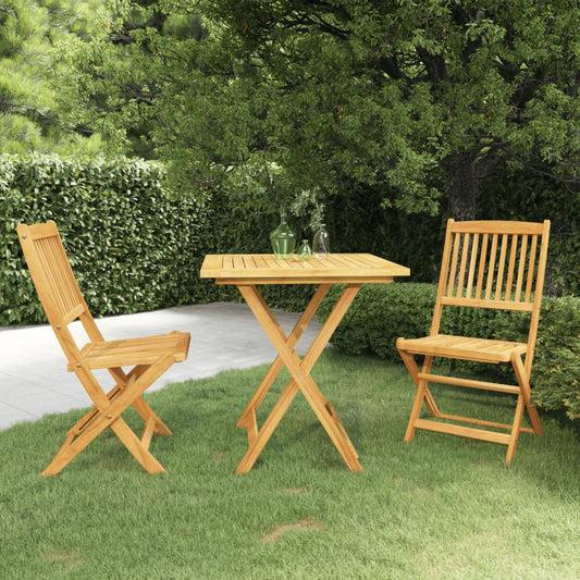 Berkfield 3 Piece Folding Garden Dining Set Solid Acacia Wood