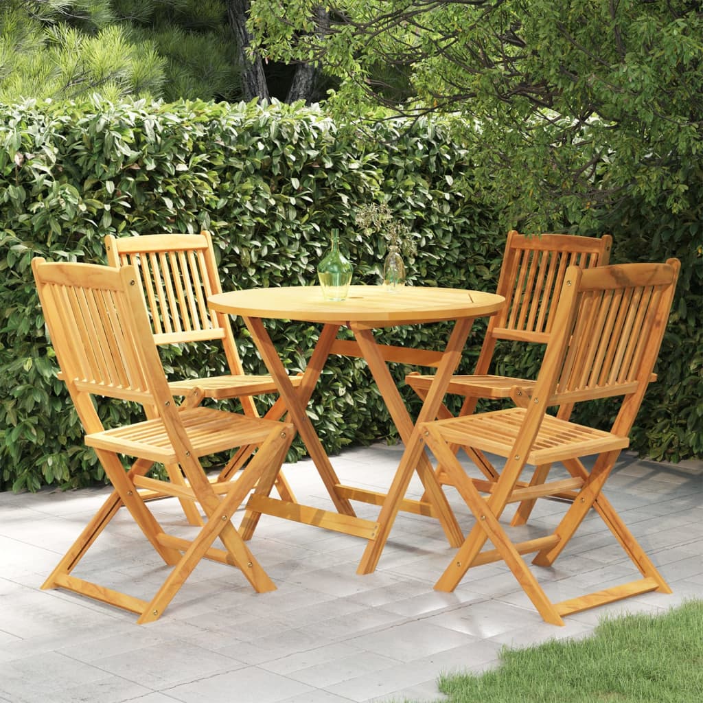 Berkfield 5 Piece Folding Garden Dining Set Solid Acacia Wood