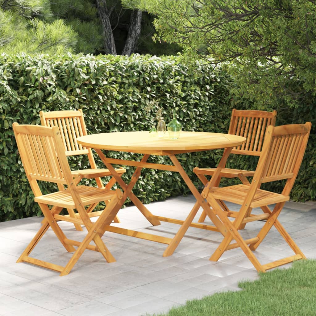 Berkfield 5 Piece Folding Garden Dining Set Solid Acacia Wood