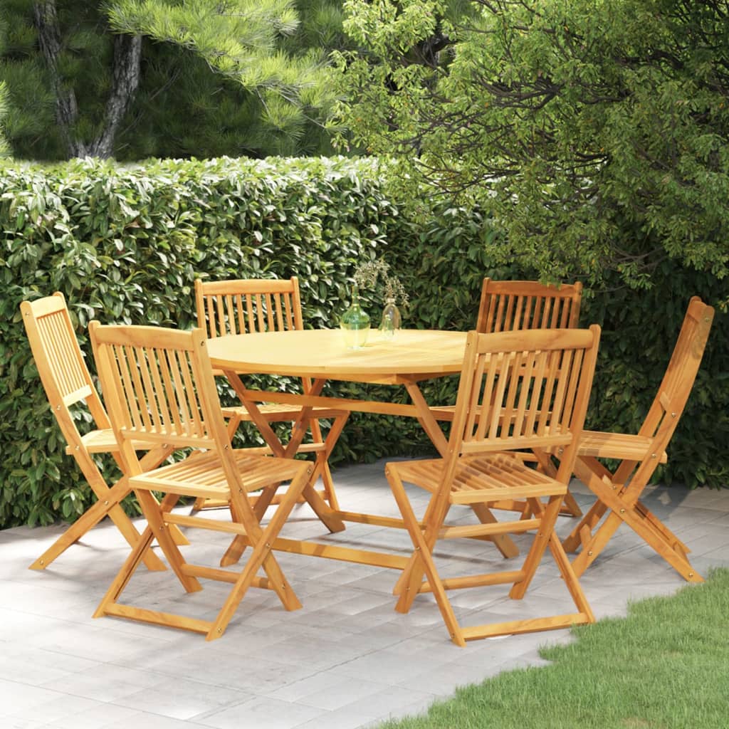 Berkfield 7 Piece Folding Garden Dining Set Solid Acacia Wood