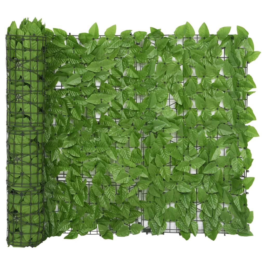 Berkfield Balcony Screen with Green Leaves 600x100 cm