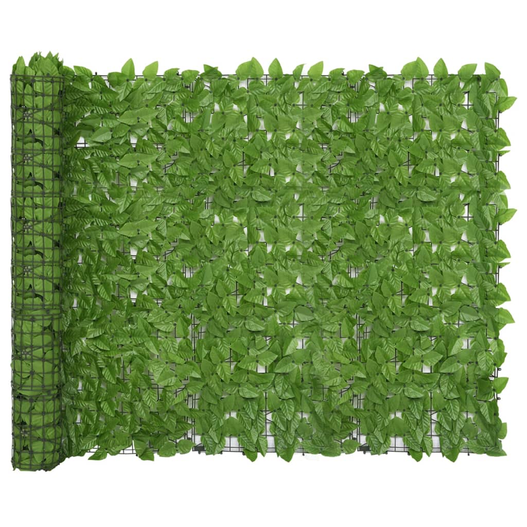 Berkfield Balcony Screen with Green Leaves 600x150 cm