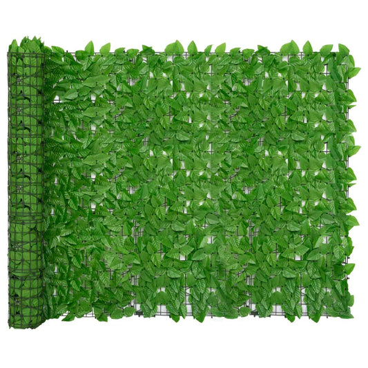 Berkfield Balcony Screen with Green Leaves 600x150 cm
