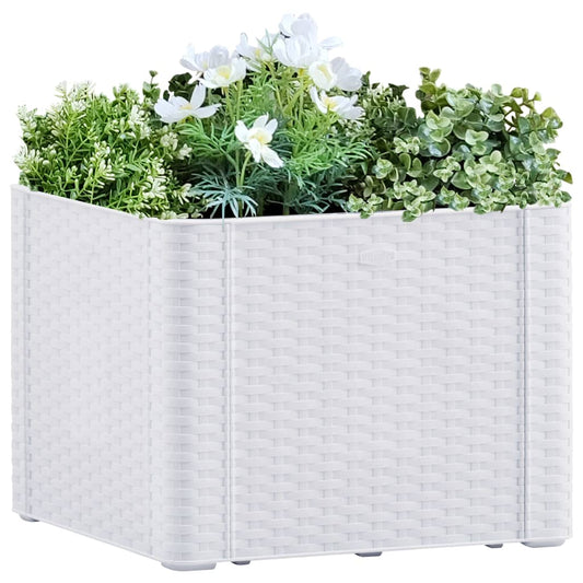 Berkfield Garden Raised Bed with Self Watering System White 43x43x33 cm