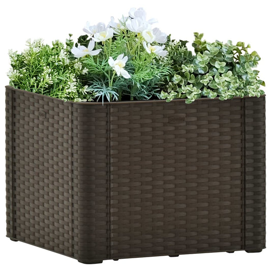 Berkfield Garden Raised Bed with Self Watering System Mocha 43x43x33 cm