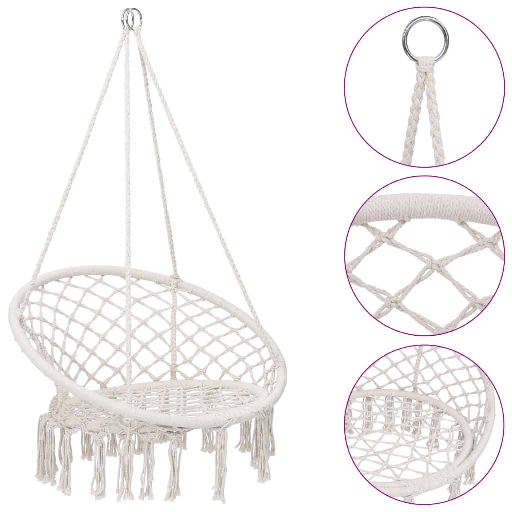 Berkfield Hammock Swing Chair 80 cm Beige