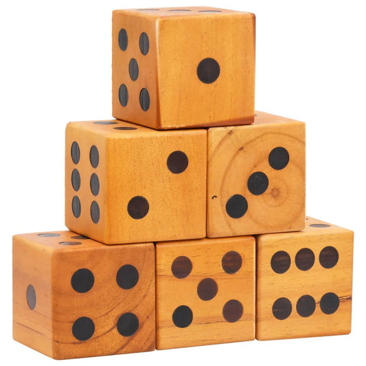 Berkfield Giant Yard Dice Set 6 pcs Solid Pinewood