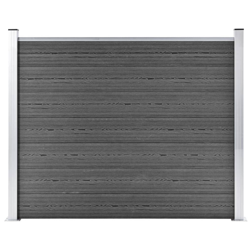 Berkfield Fence Panel WPC 180x146 cm Black
