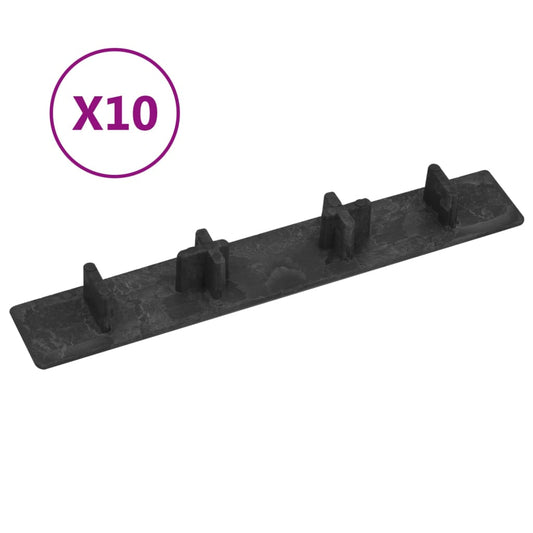 Berkfield Decking End Caps 10 pcs Black Plastic
