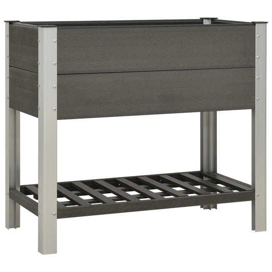 Berkfield Garden Raised Bed with Shelf 100x50x90 cm WPC Grey