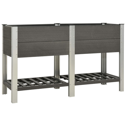 Berkfield Garden Raised Bed with Shelf 150x50x90 cm WPC Grey