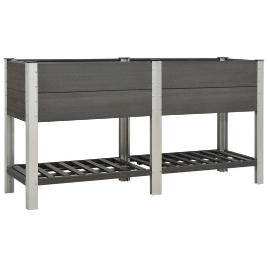 Berkfield Garden Raised Bed with Shelf 175x50x90 cm WPC Grey