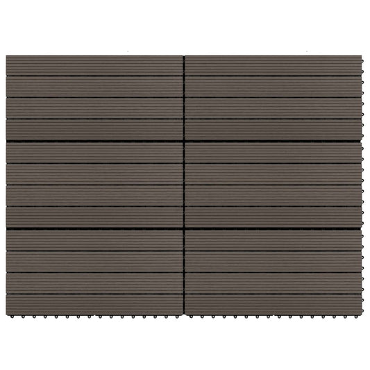 Berkfield Decking Tiles 6 pcs WPC 60x30 cm 1.08 m�__ Dark Brown