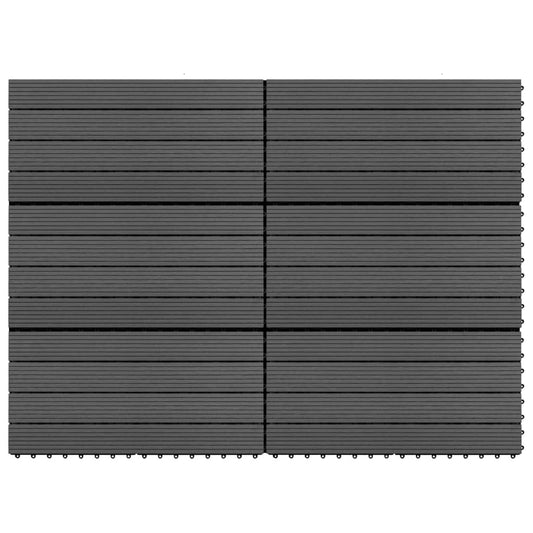 Berkfield Decking Tiles 6 pcs WPC 60x30 cm 1.08 m�__ Black