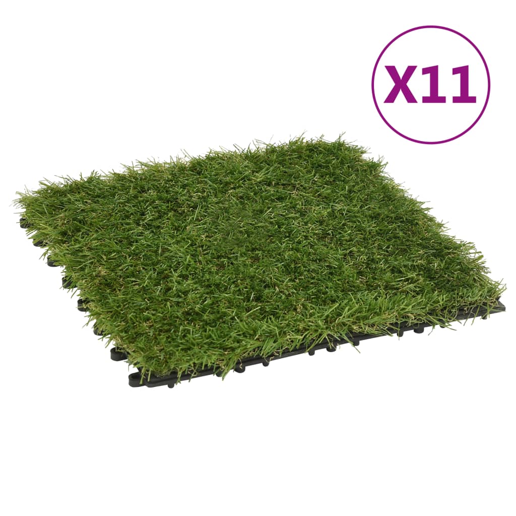 Berkfield Artificial Grass Tiles 11 pcs Green 30x30 cm