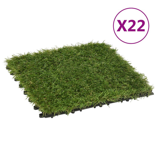 Berkfield Artificial Grass Tiles 22 pcs Green 30x30 cm