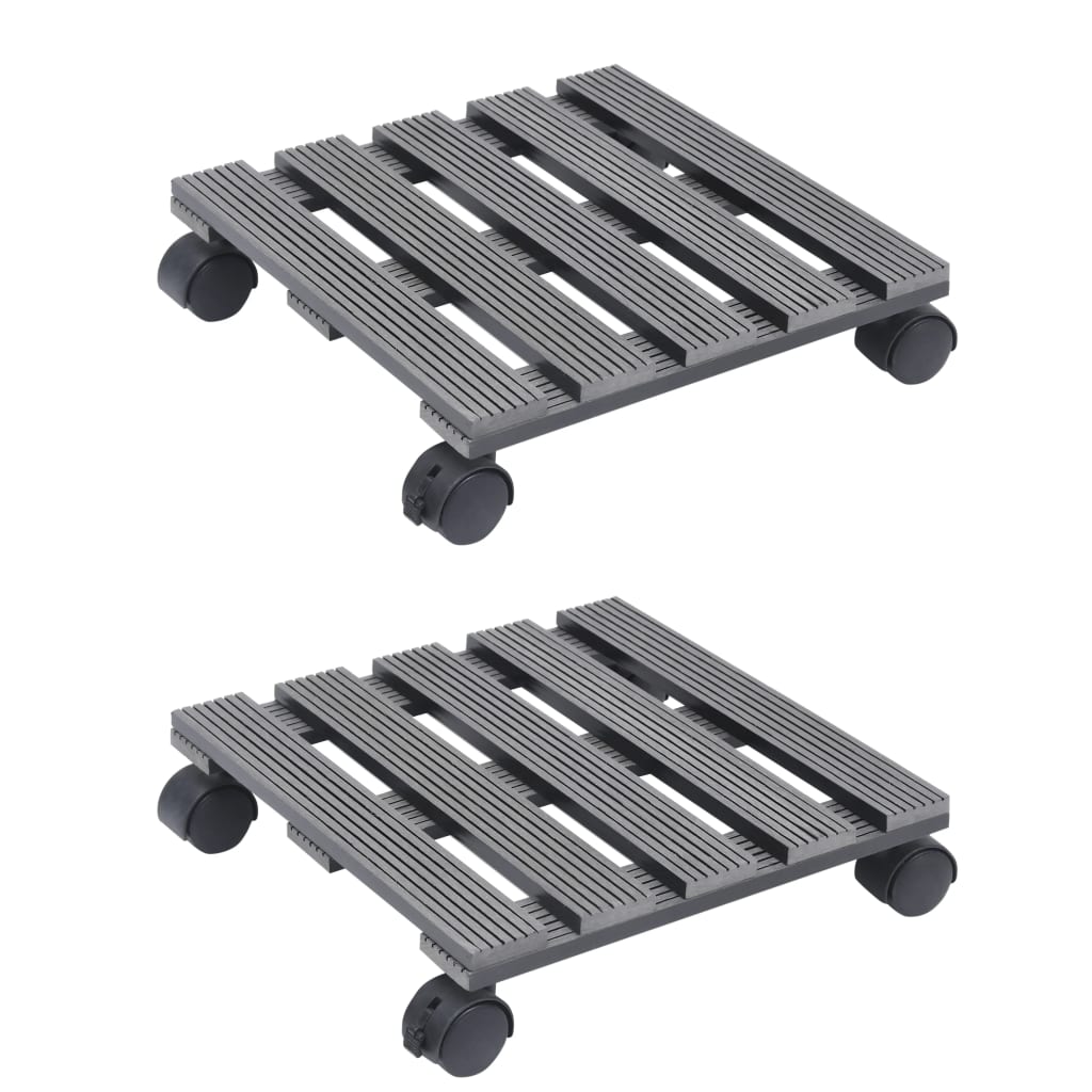 Berkfield Plant Trolleys 2 pcs Grey 30x30x7.5 cm WPC