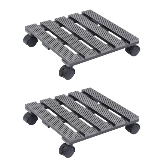 Berkfield Plant Trolleys 2 pcs Grey 30x30x7.5 cm WPC