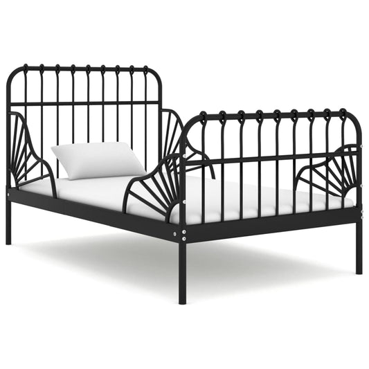 Berkfield Extendable Bed Frame Black Metal 80x130/200 cm