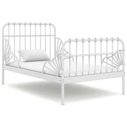 Berkfield Extendable Bed Frame White Metal 80x130/200 cm