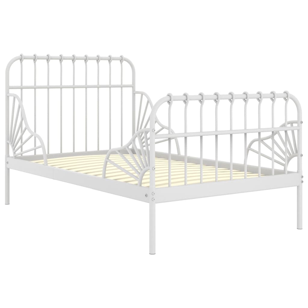 Berkfield Extendable Bed Frame White Metal 80x130/200 cm