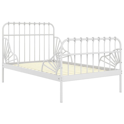 Berkfield Extendable Bed Frame White Metal 80x130/200 cm