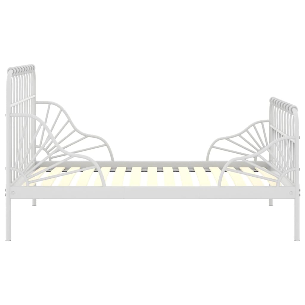 Berkfield Extendable Bed Frame White Metal 80x130/200 cm