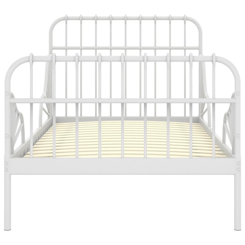Berkfield Extendable Bed Frame White Metal 80x130/200 cm