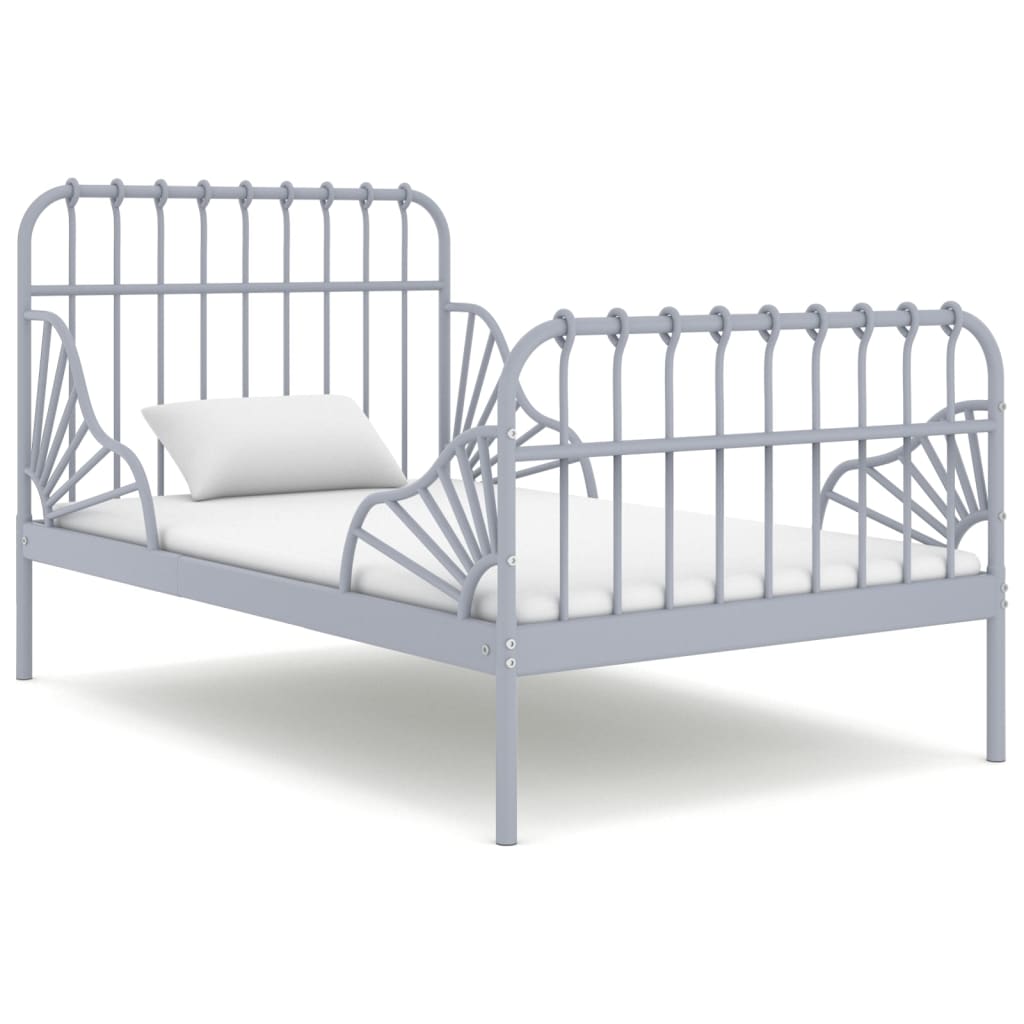 Berkfield Extendable Bed Frame Grey Metal 80x130/200 cm