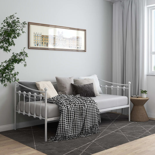 Berkfield Sofa Bed Frame White Metal 90x200 cm