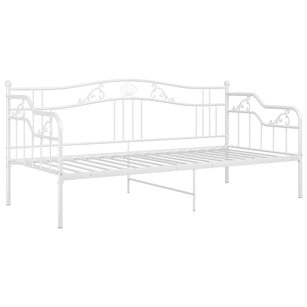 Berkfield Sofa Bed Frame White Metal 90x200 cm