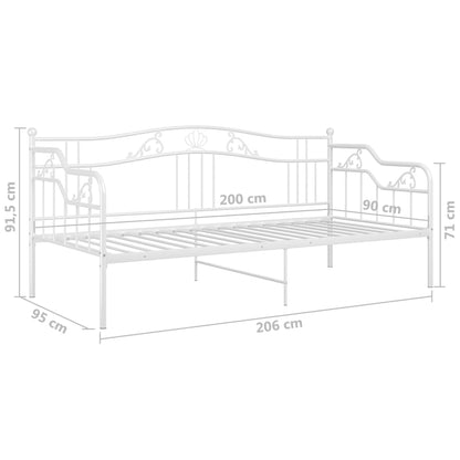 Berkfield Sofa Bed Frame White Metal 90x200 cm