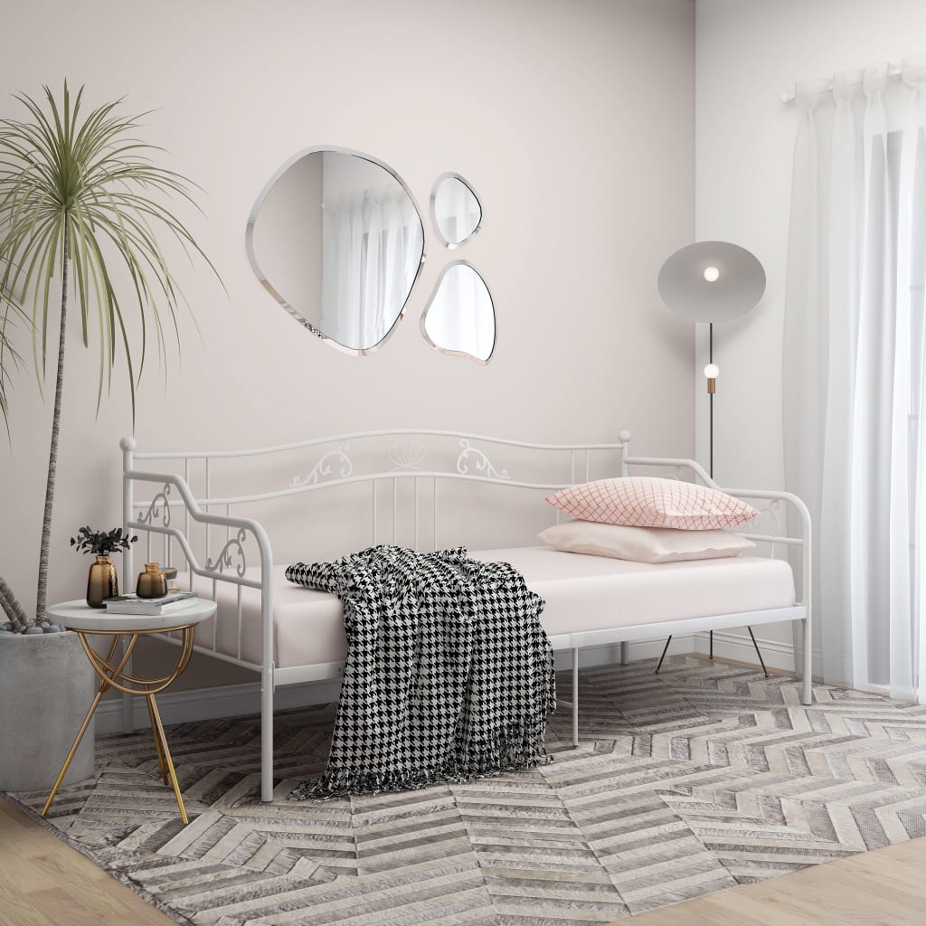 Berkfield Sofa Bed Frame White Metal 90x200 cm