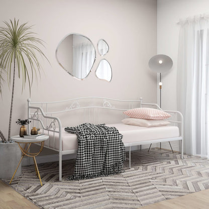 Berkfield Sofa Bed Frame White Metal 90x200 cm